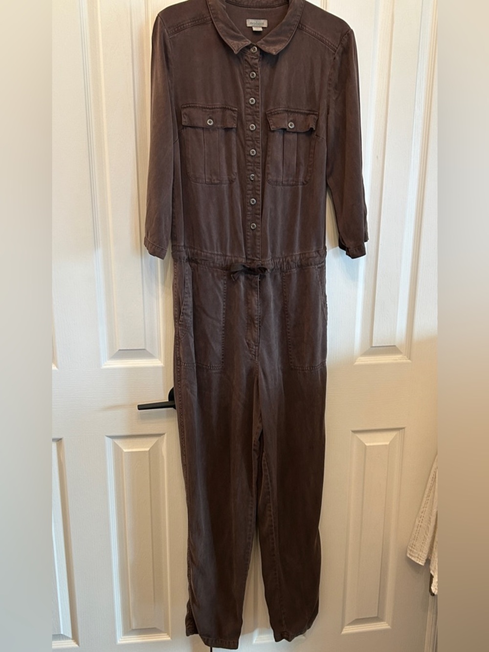 Sundance Utility Jumpsuit Chocolate Brown Size S